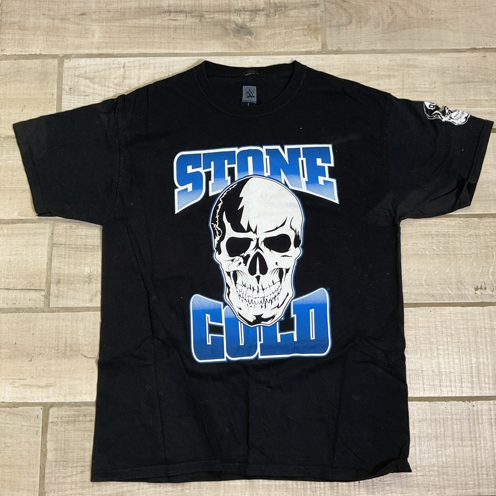 Stone Cold Steve Austin T Shirt L Large  Black Toughest‎ SOB Skull WWE Flawed